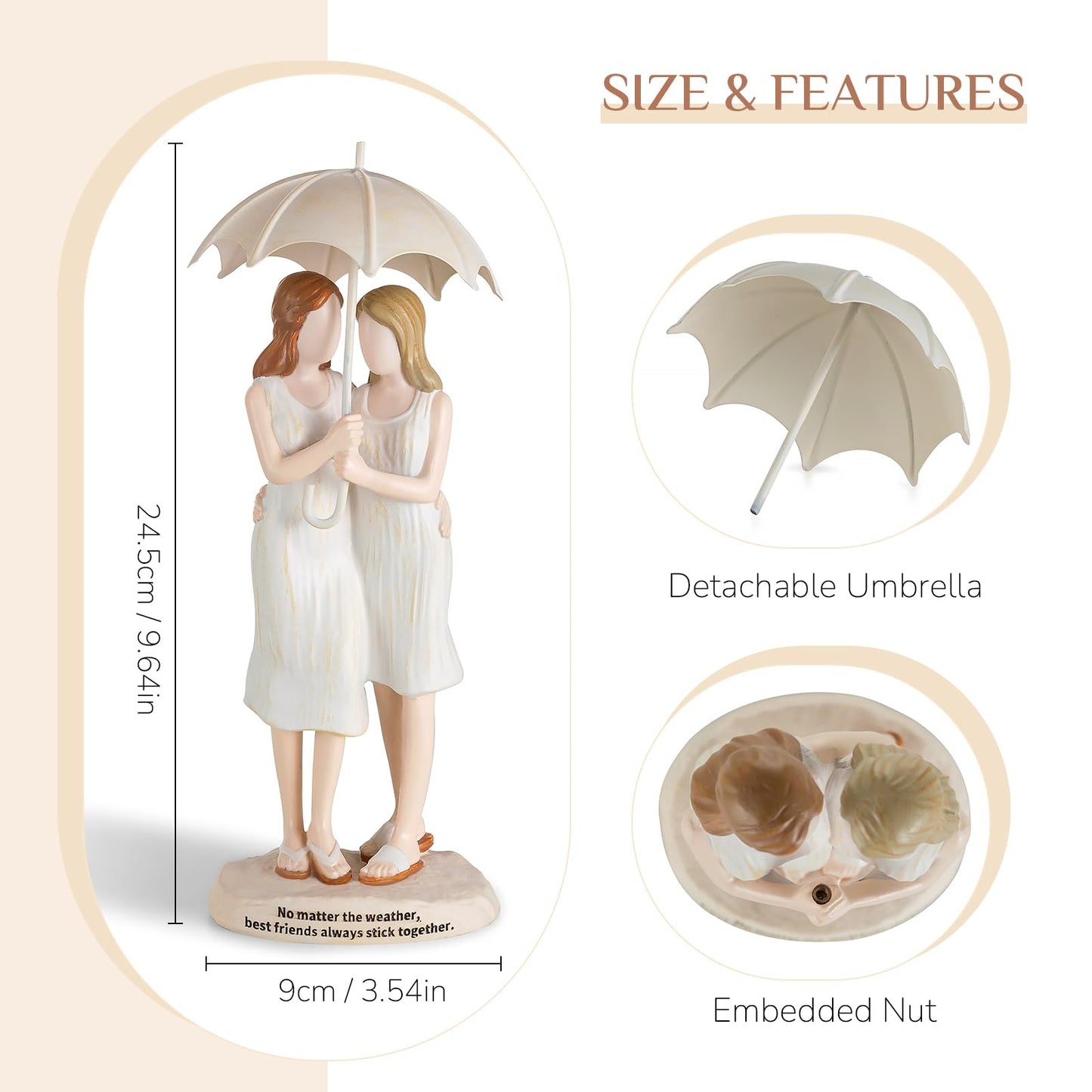 Storieme Best Friend Birthday Gifts For Women: Unique Friendship Sisters Gifts From Sister Bestie Bff Figurines