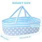 Babeside Reborn Baby Dolls Bassinet Foldable Baby Doll Crib Bed Soft Doll Carrier Doll Accessories With Handle For 17-22 Inch Baby Dolls Girls Boys (Blue)