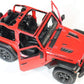 KiNSMART Jeep Wrangler Rubicon 5" Die Cast Metal Model Toy Car - Red Opentop Off Road 4x4