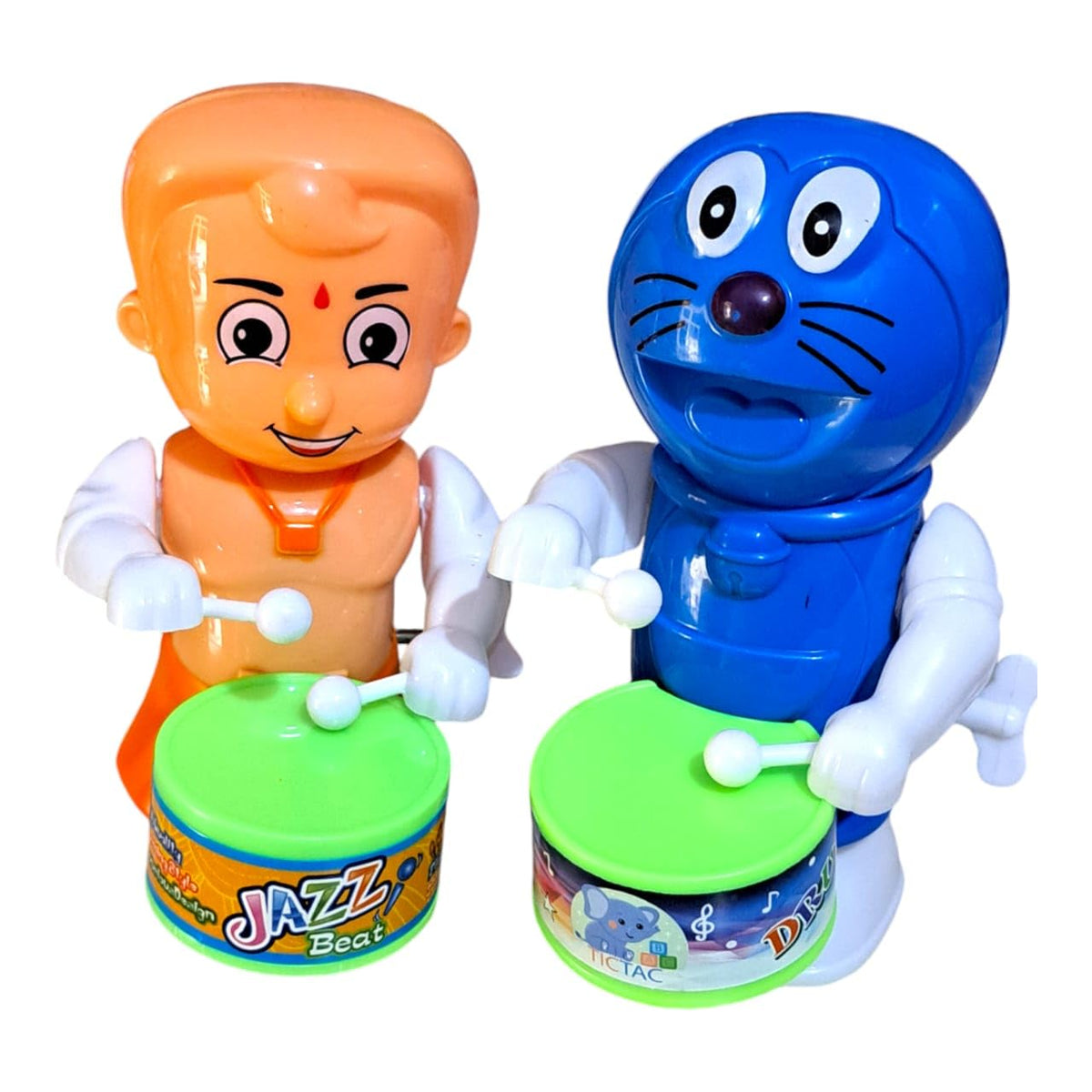 Jnil KeyOperated Cute Bheem Doremon Drummer Toy For Toddler Kids Gift Birthday Return Gift Drumming And Dancing Action For Kids