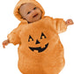 Boibokoko Baby Girl Boy Halloween Costumes Ghost Long Sleeve Hoodie Romper Jumpsuit Cute Baby Halloween Outfit (Orange, 0-3 Mont
