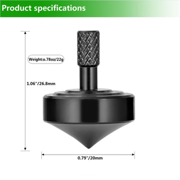 CHEETOP Stainless Steel Spinning Top  Precision Mini Desktop Gyroscope  Kill Time Reduce Stress ADHD Toys  Perfect Balance Gyro (Black Style 1)
