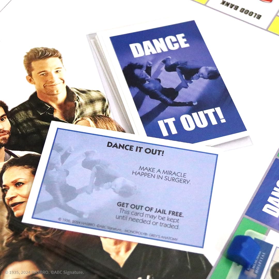 USAOPOLY Monopoly: Grey's Anatomy Board Game - Buy, Sell, Trade Iconic Doctors | Official Collectible, Includes Ferry Boat & Scrub Top