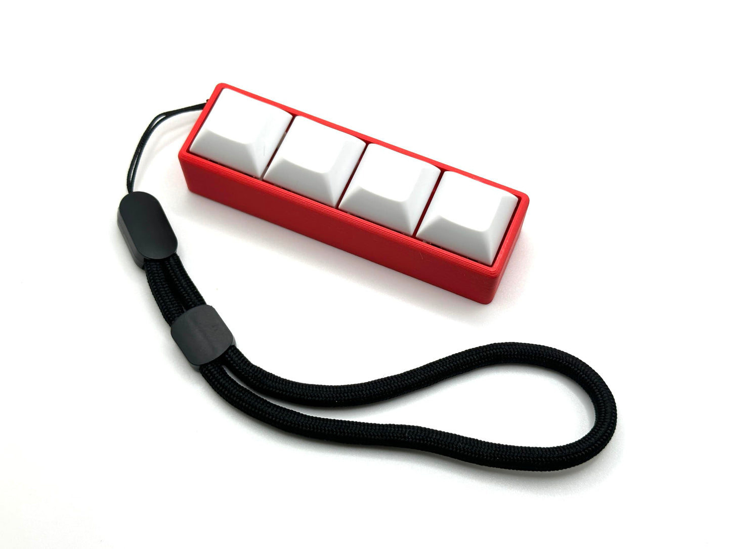 Four-Button Clicky Mechanical Switch Fidget Toy | Stim Toy, Stress Relief, Adhd (Red Base, White Keycaps)