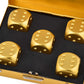 DS.DISTINCTIVE STYLE Aluminum Alloy Dice 5 Pieces 16mm Portable Metal Dices with Case 6 Sided Dice for Party Game (Golden Square