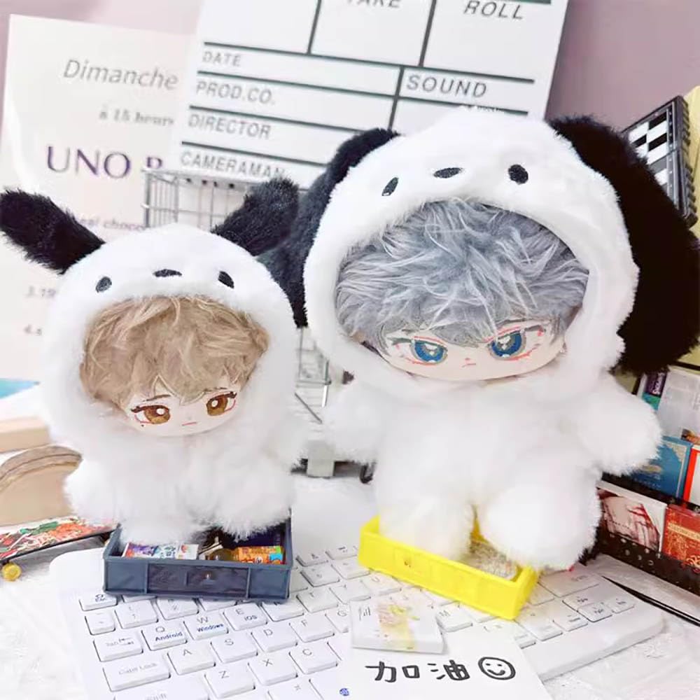 Niannyyhouse 10Cm~15Cm 20Cm 40Cm Plush Doll Clothes Puppy Onesies Outfit Dolls Accessories Dress Up (White 10Cm~15Cm)