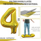 Goer Number 24 Balloons For 24Th Birthday Party Decorations,42 Inch Jumbo Foil Helium 42 Balloons For 42Nd Birthday Party Decoration (Gold)