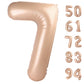 Light Brown 7 Balloon, Tan Number Balloons 40 Inch, 7Th Beige Birthday Decorations For Kids Girls Boys, Sandy Brown Party Decora