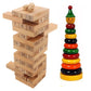 Authfort Wooden Natural Wood Color Good Building Blocks Educational Game Toy 48 Pcs & Wooden 10 Piece Toddlers Montessori Ring S
