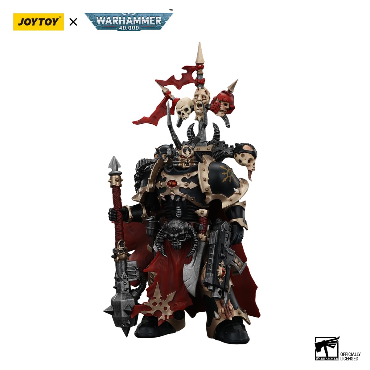 JOYTOY Warhammer 40k Chaos Space Marines Black Legion Chosen Champion with Bolter and Power Maul 1:18 Scale 4.96in Action Figure