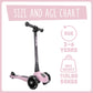 Scoot & Ride Stand-Up Push Scooter For Children Ages 3-6, Highwaykick 3, Rose