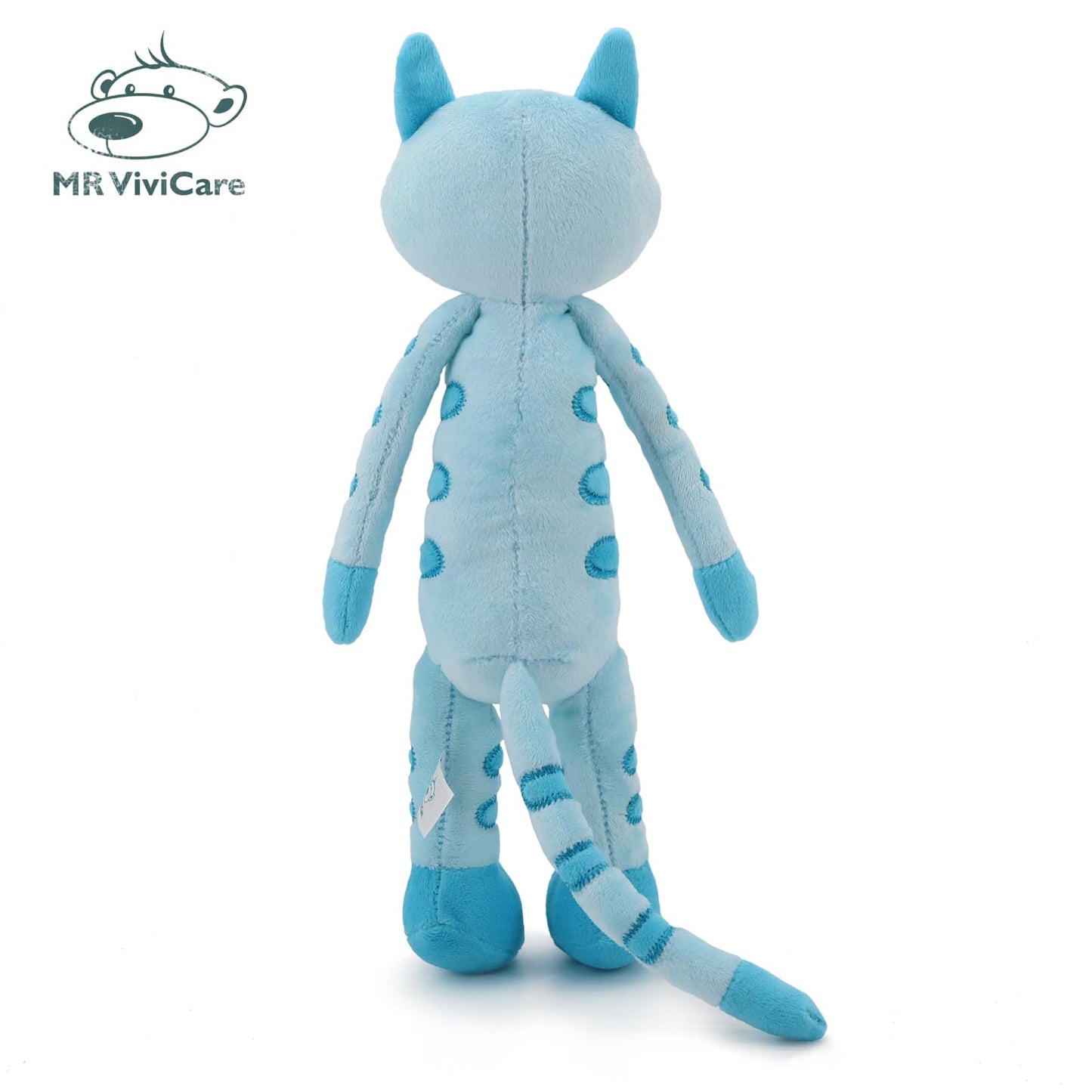 Mr Vivicare 13'' Blue Huggable Standing Cat Stuffed Animals Plush Toy,Stuffed Cat Plush Toys For Girls,Cat Toys For Kids,Great G