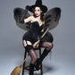Nenmatte Fairy Girls Wings,Fairy Butterflyl Wings For Halloween Costume,Birthday Dress Up Party Favor (Black)