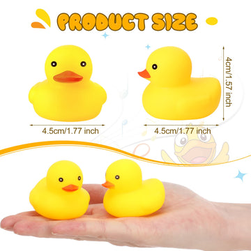 Zhanmai 300 Pcs Rubber Duck Bath Toys, Mini Float Squeak Ducks Bulk For Tiny Baby Shower Preschool Bathtub Toy Pool Party Supplies Birthday, Yellow(1.57 X 1.77 X 1.77 Inch)