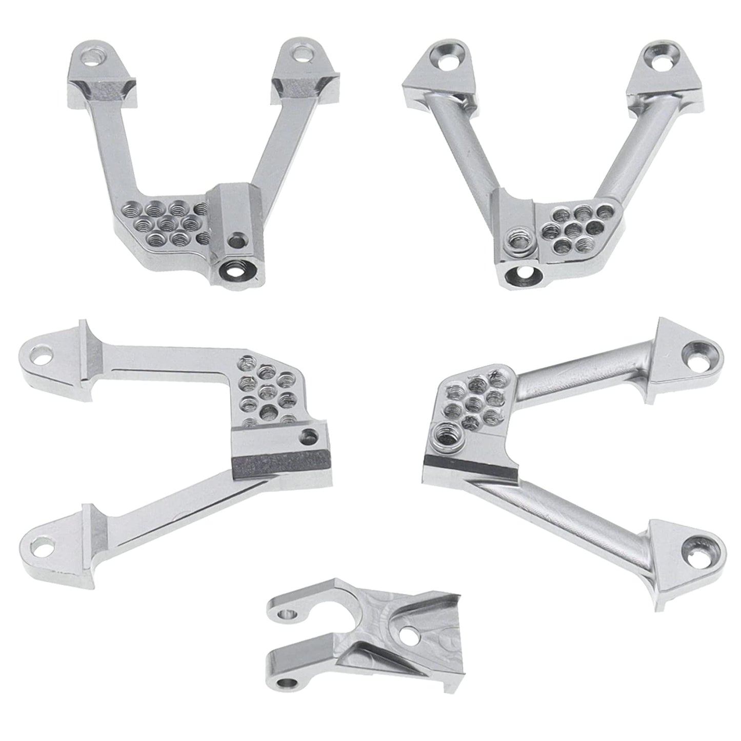 Treehobby 4PCS CNC Aluminum Front/Rear Adjustable Shock Mounts Compatible with Axial SCX10 SCX10 II 90046 90047 1/10 RC Crawler