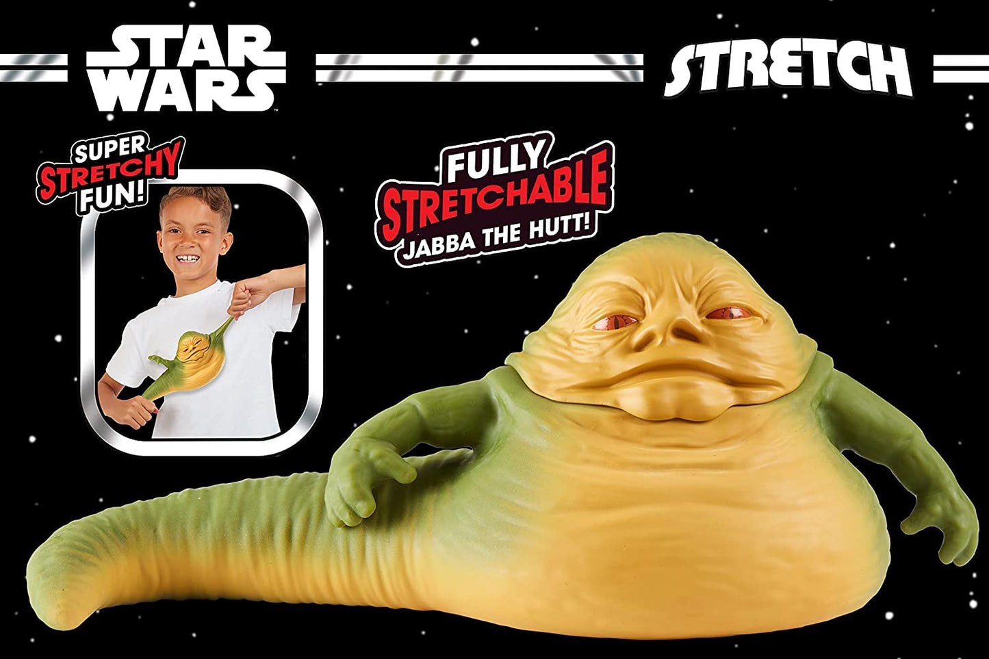STRETCH ARMSTRONG Jabba The Hutt Action Figure, 12-Inch, Multi-colored, Fully Stretchable, Ages 5+, Model 07699