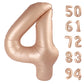 Light Brown 4 Balloon, Tan Number Balloons 40 Inch, 4Th Beige Party Decorations, Sandy Brown Four Large Numbers For Party Decor,