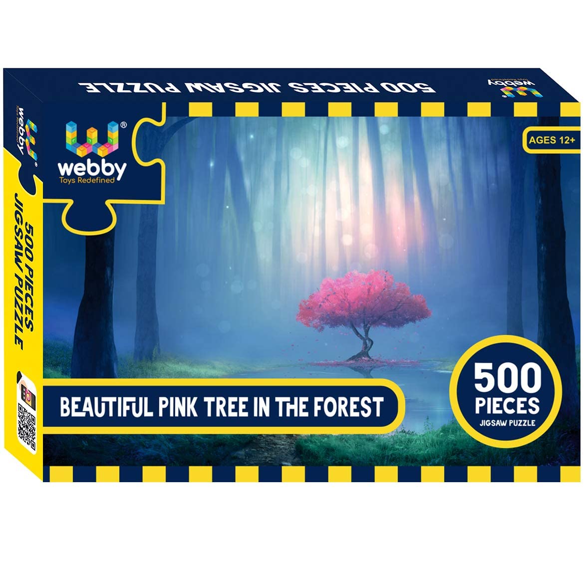 Lattice Beautiful Pink Tree In The Forest Jigsaw Puzzle, 500 Pieces