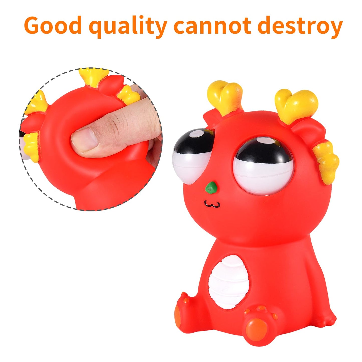 Oricraft Magic Dinosaur With Exploded Eyeballs Stress Relief Toy Surprise Exploding Eyeball Dinosaur For Anxiety Relief, Adhd Squeeze Out The Surprises And Heal The Emotions, Sensory Toy Red