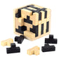 3D Wooden Brain Teaser Puzzle Cube Wooden Puzzles T-Shaped Jigsaw Logic Puzzle Game Puzzles Educational Toy For Kids And Adults (Black)