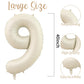 40 Inch Cream White 9 Balloon Numbers, Large Number 9 Balloon Foil Helium Number Balloons, Big 9 Mylar Birthday Balloons for Boy