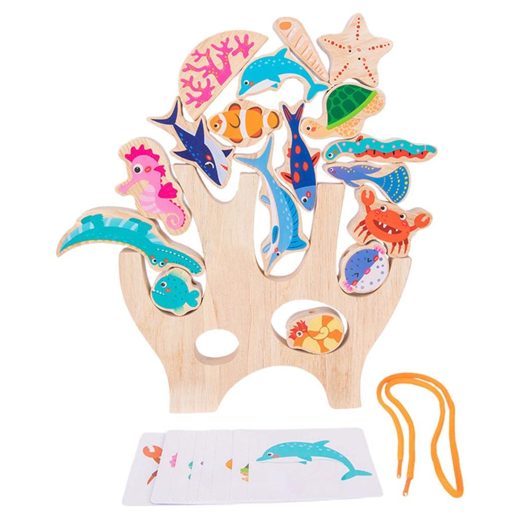 Atorse Montessori Animal Stacking Blocks Animal Toy For New Year Ages 36 Toddlers Ocean