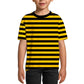 Deerose Kids Black Yellow Striped Shirt - Halloween Bee Costume, Summer Short Sleeve Tee, Size 5-6 Years