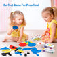 Coogam Wooden Pattern Blocks - Tangram Shape Puzzle Set, 60 Cards, Multicolor, Basswood, STEM Gift for Kids 3-5 Years Old