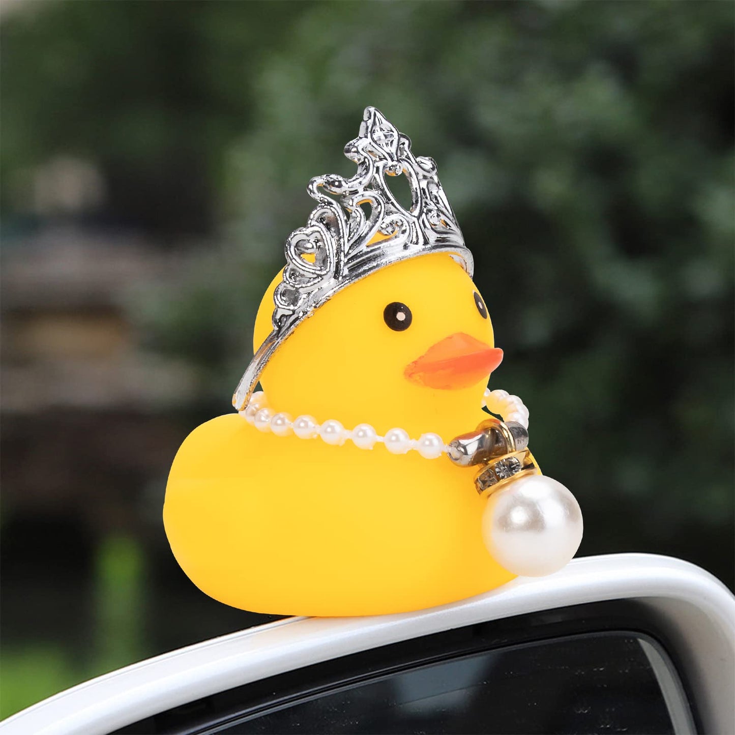 Wonuu Car Duck Rubber Duck Car Ornaments Duck Car Dashboard Decorations With Mini Crown And Necklace