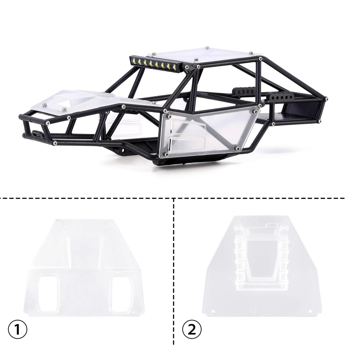 INJORA Rock Tarantula Nylon Buggy Body Shell Chassis Kit for TRX4M 1/18 RC Crawler Upgrade(Clear)