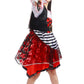 Frekuyrt Girl Pirate Costume Buccaneer Princess Costume Halloween Party Dress Up (7-9 Years)