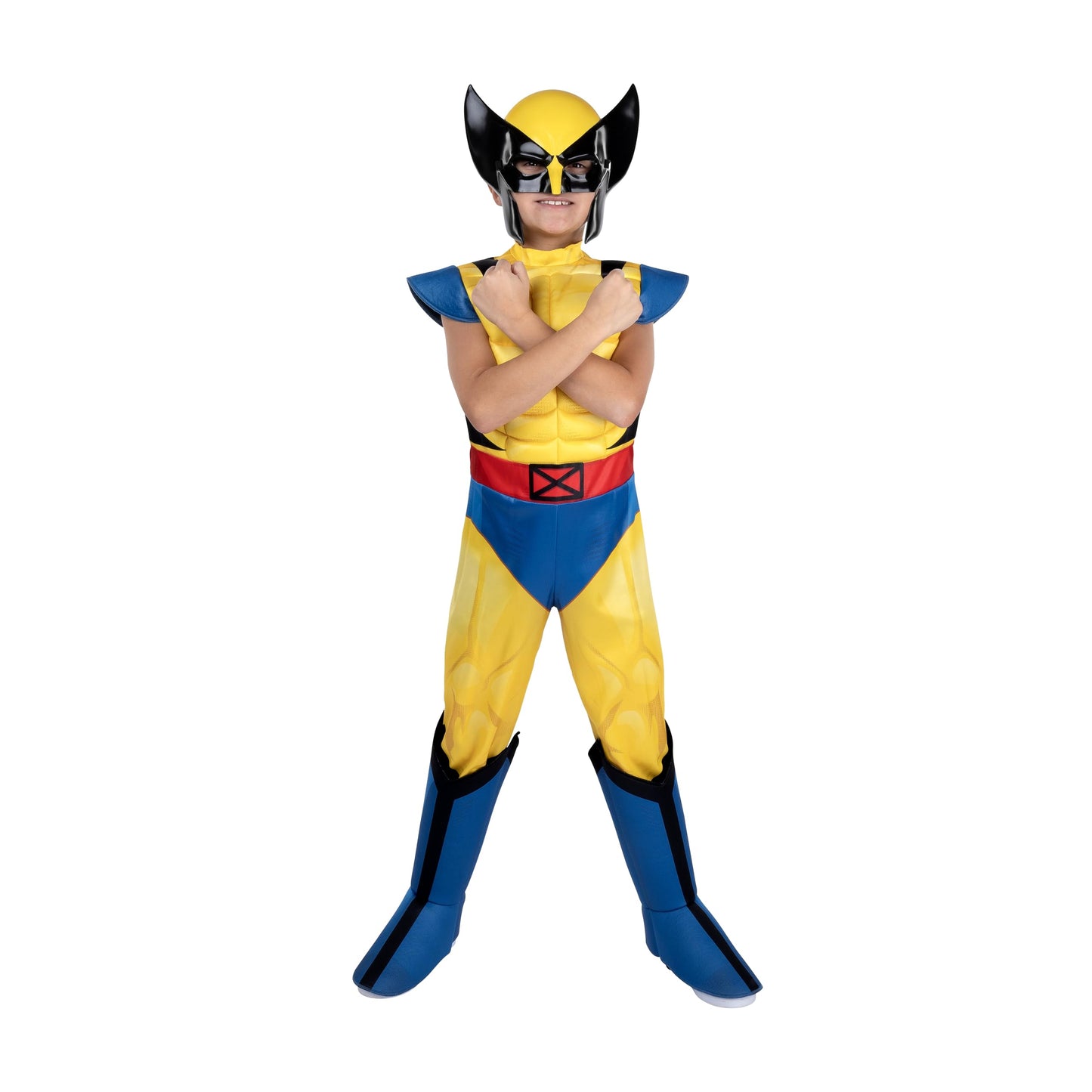 MARVEL Wolverine Official Youth Halloween Costume - enhanced Quality Padded Jumpsuit with Plastic Mask Large