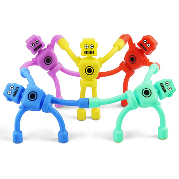 Magnetic Robot Men Travel Toys for Toddlers Kid Boy 5Pcs Quiet Air Road Trip Travel Activities Essential Fridge Magnet People Fidget Toy mature-themed Teen Autism Sensory ADHD Stress Relief for Classroom