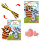 Valentines Day Cards For Kids, 16 Packs Animal Finger Puppet With Valentines Day Card, Plush Finger Puppet Valentines Sets For K