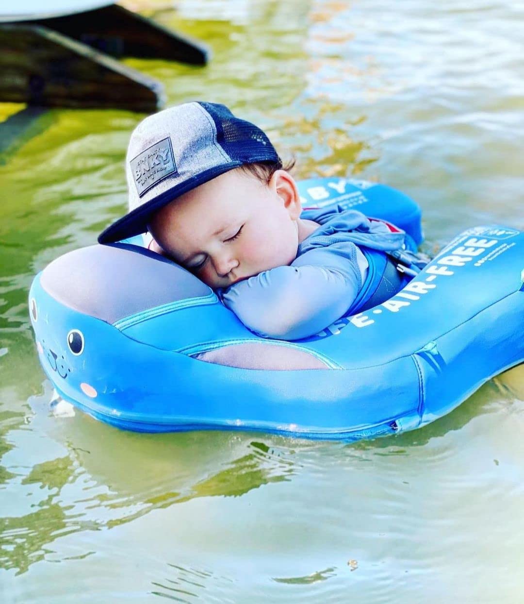 V Convey Cloth Add Tail Avoid Flip Over Upf 50+ Size Improved Newest Mambobaby Non Inflatable Baby Float Swim Trainer Solid Infant Pool Float With Canopy Swim Ring