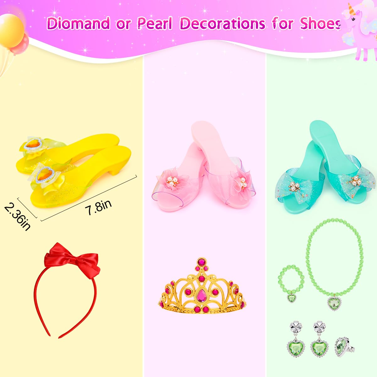 Meland Princess Dress Up - Dress Up Clothes For Girls With Princess Toys, Christmas Birthday Gift For Girls Age 3-8 Year Old