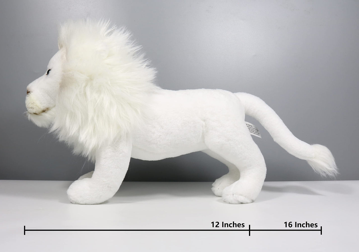Ice King Bear White Lion Stuffed Animal, Lifelike Plush Toy, 12 Inches Length