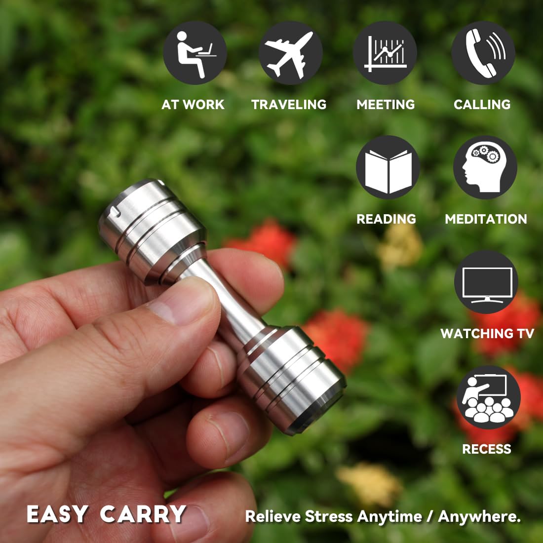 Finger Dumbbell Spinners, 2 In 1 Fidget Toys Adults, Metal Fidgets, High Resilience Thumb Button, Adhd Stress Relief, Gifts For