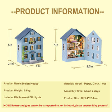 Cuteroom Dollhouse Miniature With Furniture, Diy Wooden Dollhouse Kit Plus Led Lights, Creative Room For Valentine'S Day Gift Id