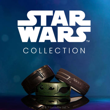 Enso Rings Star Wars Lightsaber Collection - Dualtone Silicone Ring - Etched Design - Dark Saber - Size 12