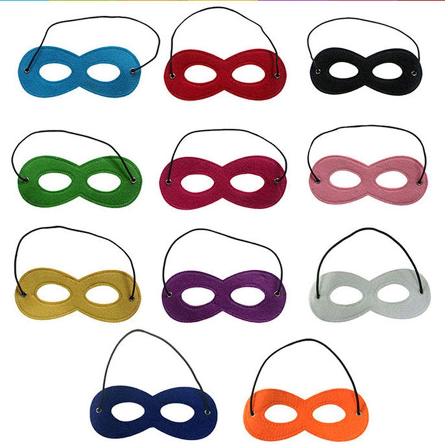 Beacone 2pcs Hero Felt Eye Masks for Kids Role Playing Half Masks Halloween Costumes Birthday Party Dress up