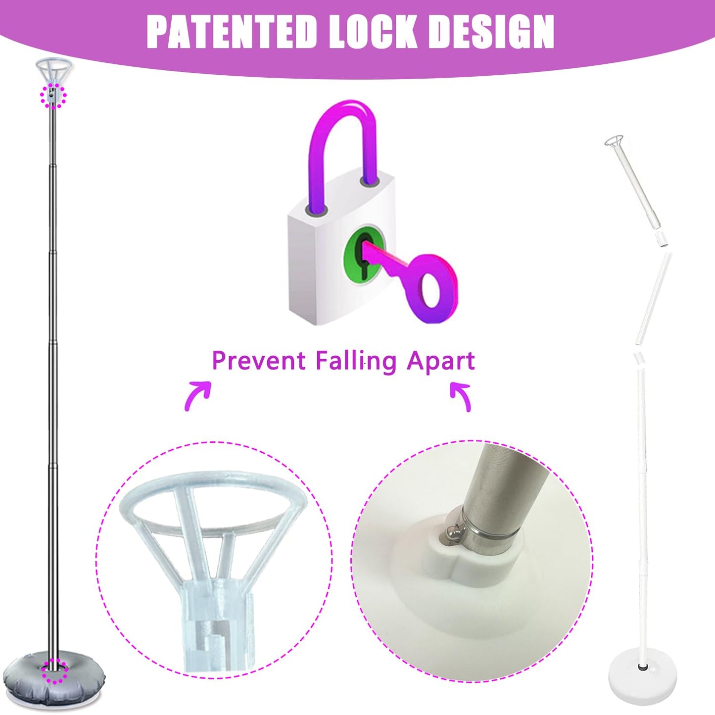 Gimcalo Balloon Column Stand Kit Set Of 2, 7Ft Height Adjustable Balloon Arch Kit, Metal Telescopic Pillar Balloon Stand, Birthday Party, Graduation, Wedding Christmas Decorations