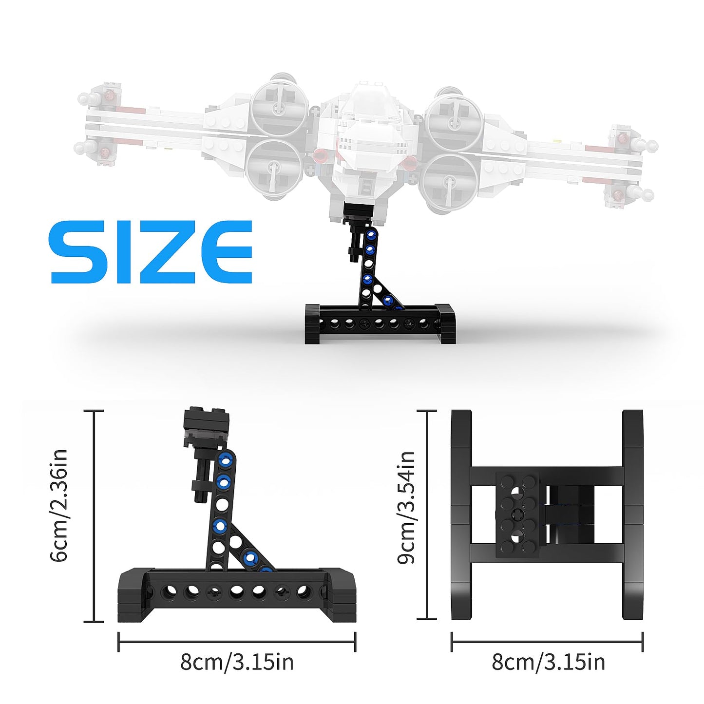 (2 Pack) Display For Lego X-Wing Fighter 75301 Building Kits, Bracket For Lego Mando N-1 Fighter 75325, Multifunctional Stand For Lego Tie Bomber 75347