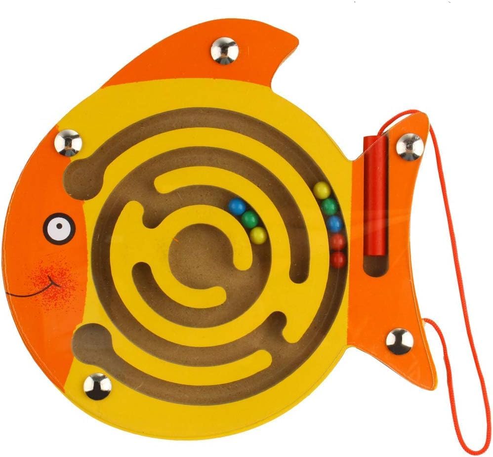Gopinathji Magnetic Maze Puzzle Game, Magnetic Pen Driving Bead Maze Wooden Jigsaws Puzzle Board, Maze Puzzle Board Game For Kid