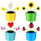 4 Solar Dancing Bee Toy Solar Powered Dancing Sun Flower In Colorful Pots Swinging Daisy Flip Flap Animated Bobblehead Dancer Window Rose Sun Catcher Car Dashboard Decor Portable Suncatchers