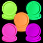 APUXXJUPA 50 Pcs Glow in the Dark Neon Party Supplies, 5 Color Neon Birthday Plates Disposable Paper Plates for Lets Glow Party