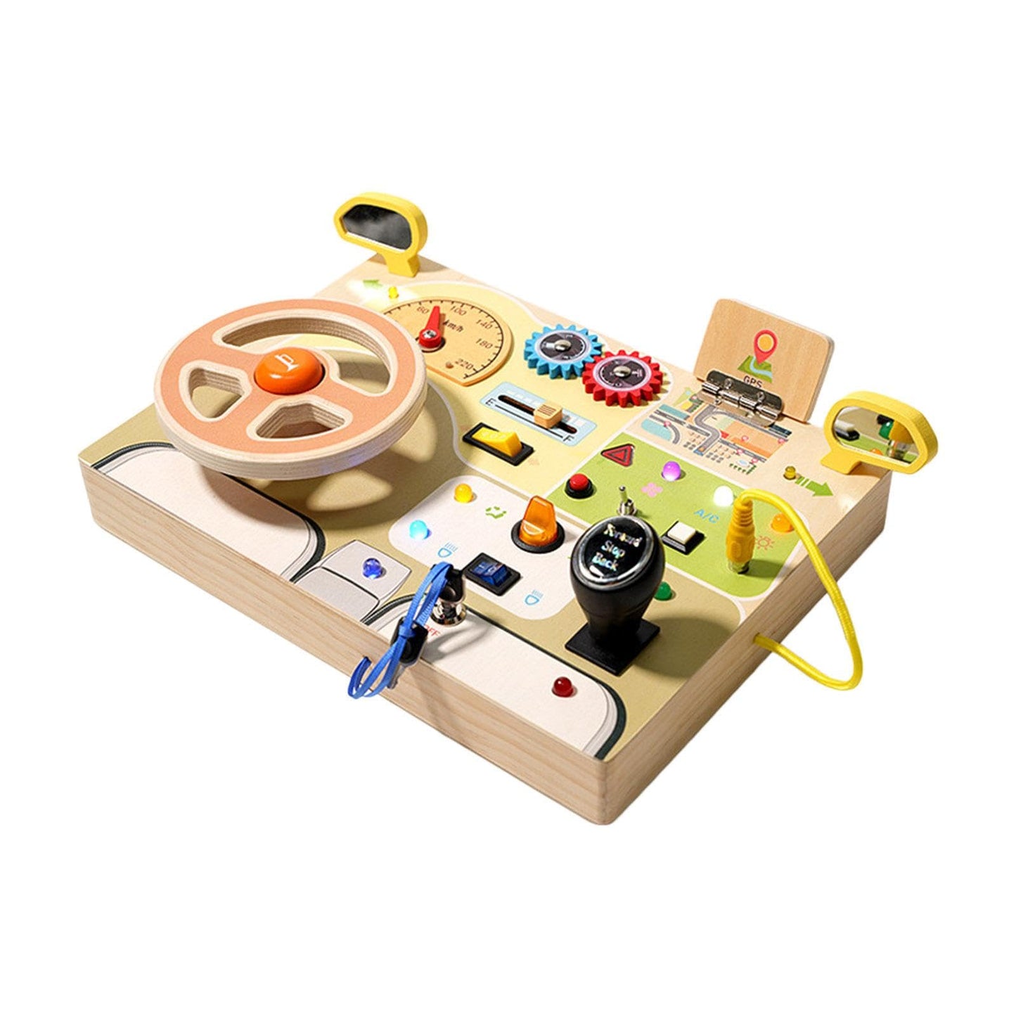 Calandis Montessori Busy Board Kids Sensory Toys Cognition Game Analog Steering Wheel | Toys For Baby