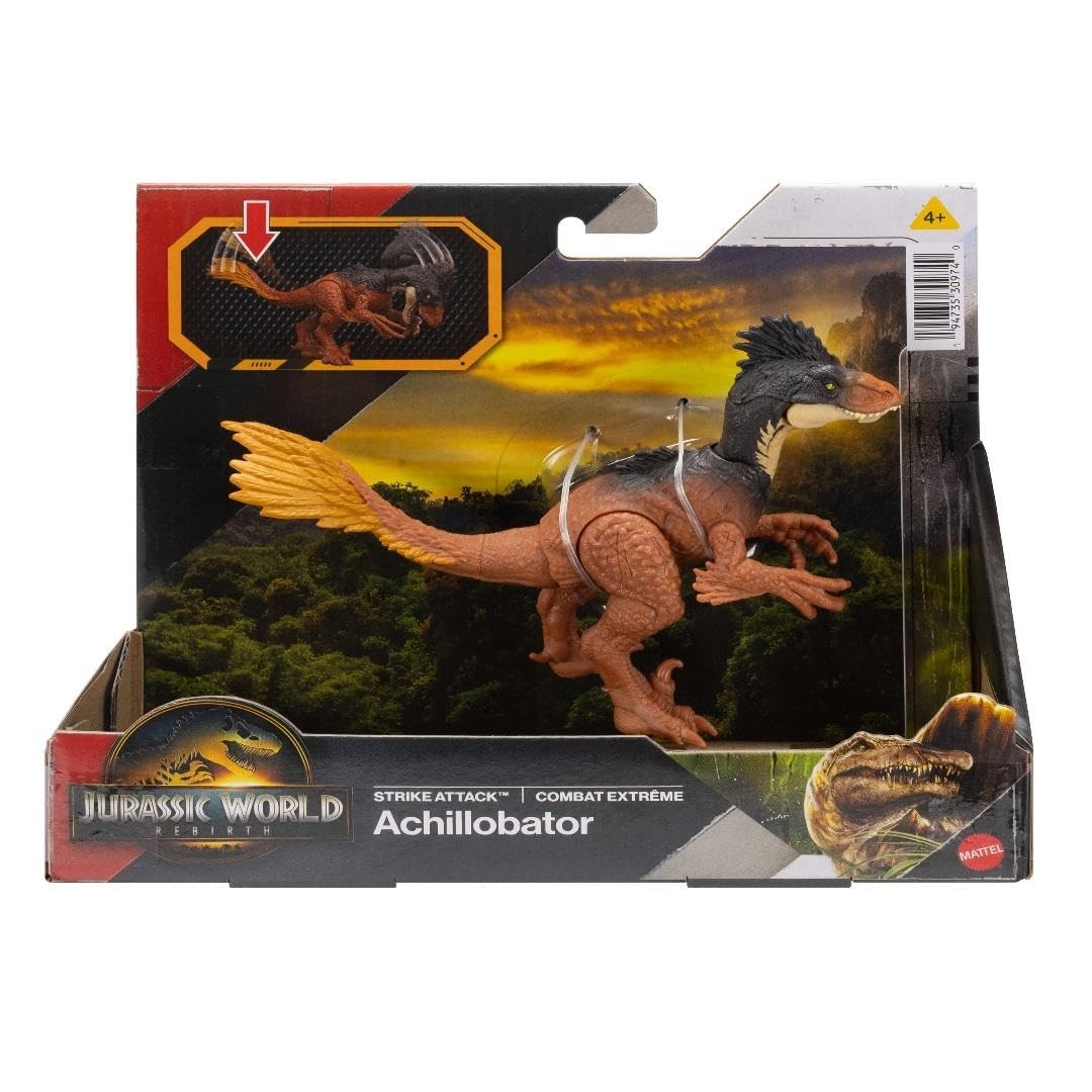 Rebirth Strike Attack Achillobator Dinosaur Toy, Single Strike Action, Authentic & Posable by Jurassic World