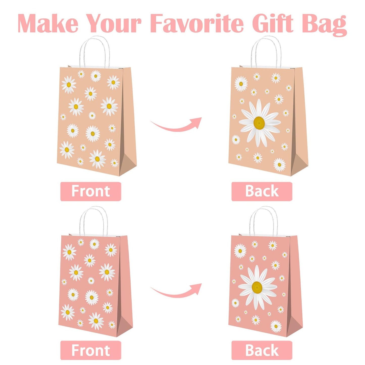 16Pcs Daisy Gift Bags With Handle Daisy Birthday Party Decorations Daisy Goodie Bags Daisy Party Decorations Daisy Party Favors