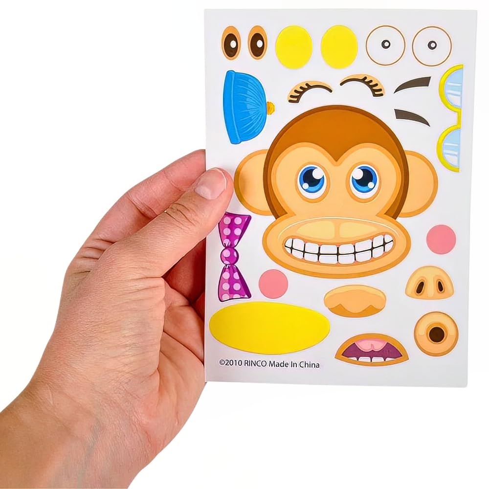 Rhode Island Novelty Make Your Own Zoo Animal Sticker Assortment 12 Sheets Per Order